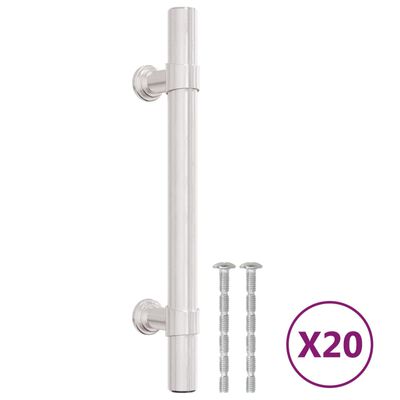 vidaXL 20 db ezüst rozsdamentes acél szekrényfogantyú 96 mm