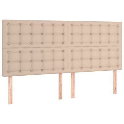 vidaXL 4 db cappuccino színű műbőr fejtámla 80 x 5 x 78/88 cm