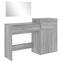 vidaXL 3 részes szürke sonoma színű szerelt fa fésülködőasztal-szett