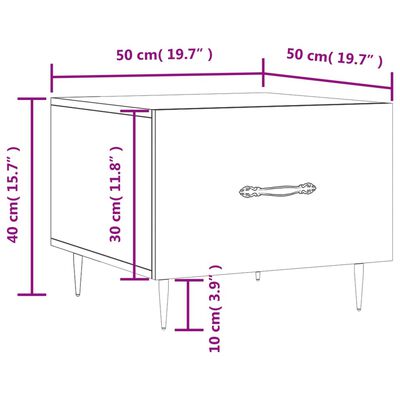 vidaXL betonszürke szerelt fa dohányzóasztal 50 x 50 x 40 cm