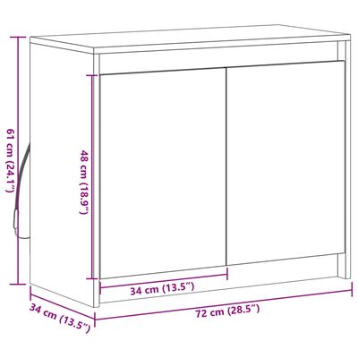 vidaXL sonoma tölgy szerelt fa tálalószekrény LED-del 72 x 34 x 61 cm