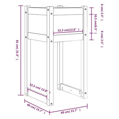 vidaXL 2 db fekete tömör fenyőfa növénytartó 40 x 40 x 81 cm