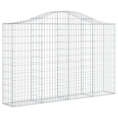 vidaXL 6 db íves horganyzott vas gabion kosár 200x30x120/140 cm