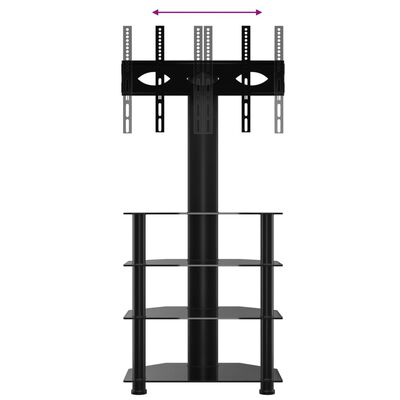 vidaXL 4-szintes fekete sarok TV-állvány 32-70 hüvelyk