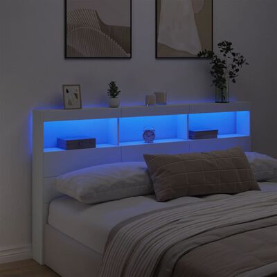 vidaXL fehér áthidalószekrény LED-világítással 180 x 17 x 102 cm