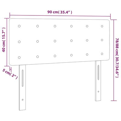 vidaXL sötétszürke szövet LED-es fejtámla 90x5x78/88 cm