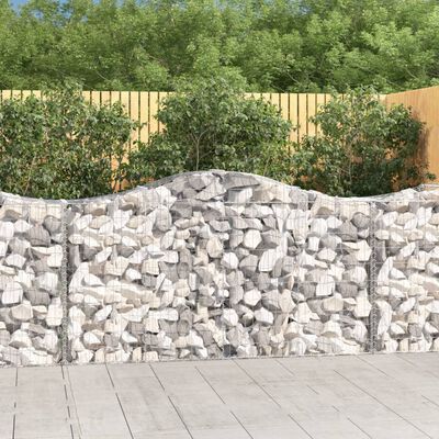 vidaXL 15 db íves horganyzott vas gabion kosár 200x50x100/120 cm