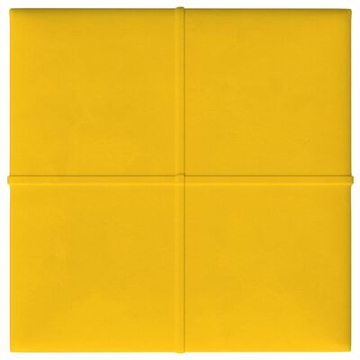 vidaXL 12 db sárga bársony fali panel 30 x 30 cm 1,08 m²