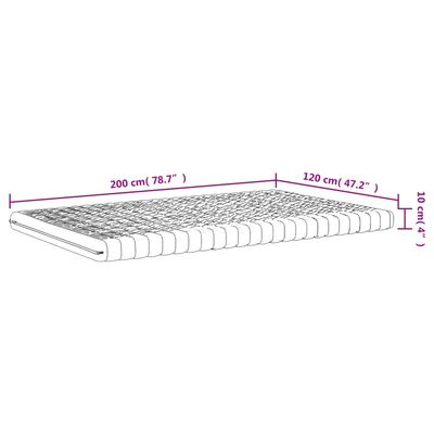 vidaXL fehér 7 zónás 20 ILD keménységű habmatrac 120 x 200 cm