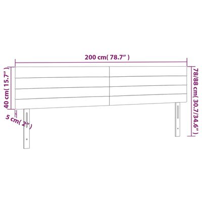 vidaXL 2 db világosszürke szövet fejtámla 100x5x78/88 cm