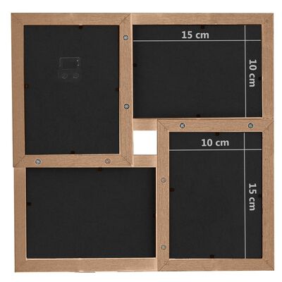 vidaXL világosbarna MDF kollázs képkeret 24 db 10 x 15 cm-es képhez