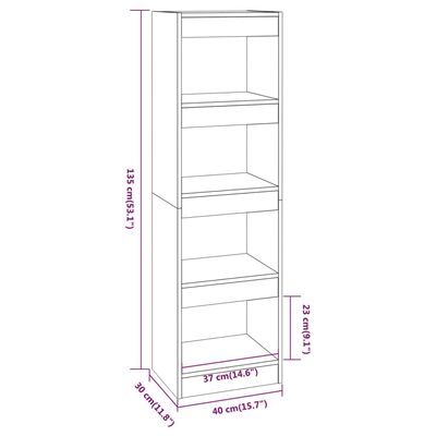 vidaXL betonszürke könyvszekrény/térelválasztó 40 x 30 x 135 cm