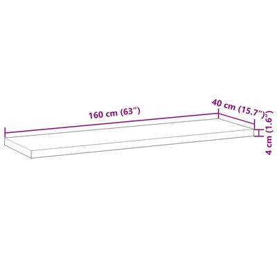 vidaXL olajbevonatú tömör akácfa fürdőszobapult 160 x 40 x 4 cm