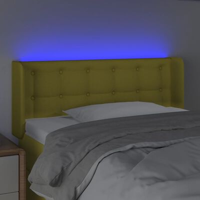 vidaXL zöld szövet LED-es fejtámla 93 x 16 x 78/88 cm