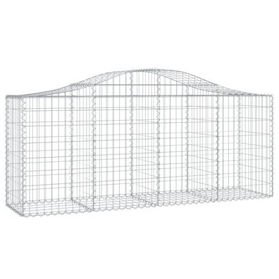 vidaXL 4 db íves horganyzott vas gabion kosár 200x50x80/100 cm