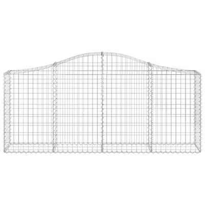 vidaXL 4 db íves horganyzott vas gabion kosár 200x30x80/100 cm