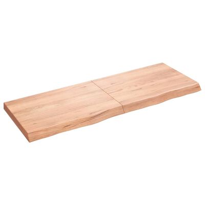 vidaXL világosbarna kezelt tömör tölgyfa asztallap 140x50x(2-6) cm