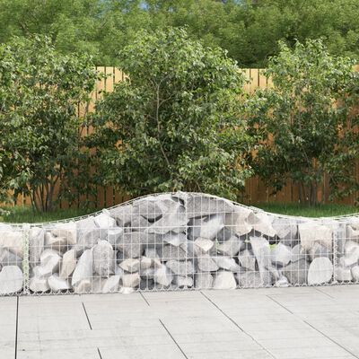 vidaXL 10 db íves horganyzott vas gabion kosár 200x30x40/60 cm