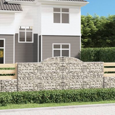 vidaXL 9 db íves horganyzott vas gabion kosár 300x50x120/140 cm