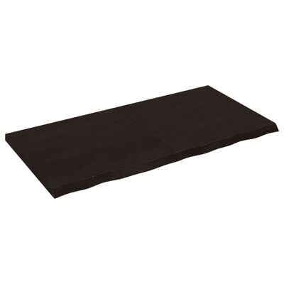 vidaXL sötétbarna kezelt tömör fa fürdőszobai pult 120x60x(2-4) cm