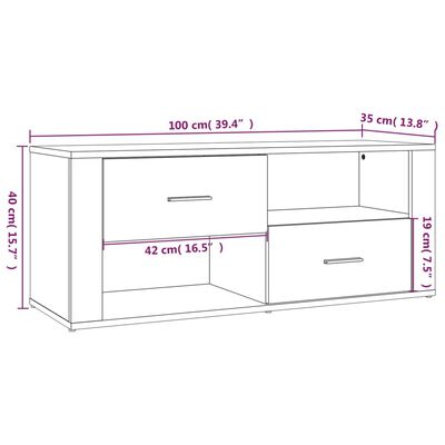 vidaXL betonszürke szerelt fa TV-szekrény 100x35x40 cm