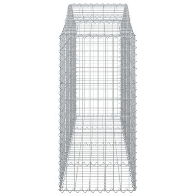 vidaXL 2 db íves horganyzott vas gabion kosár 200x50x120/140 cm