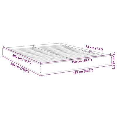 vidaXL barna tölgy színű szerelt fa ágykeret matrac nélkül 150x200 cm