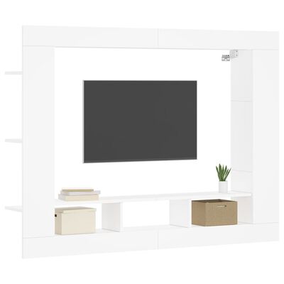 vidaXL fehér szerelt fa TV-szekrény 152 x 22 x 113 cm