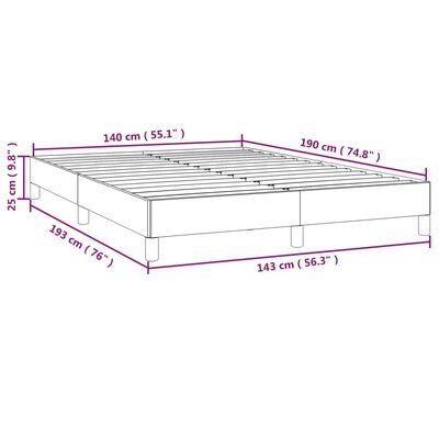 vidaXL világosszürke szövet ágykeret matrac nélkül 140 x 190 cm