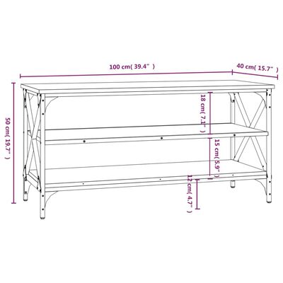 vidaXL szürke sonoma színű szerelt fa TV-szekrény 100x40x50 cm