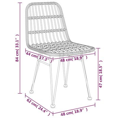 vidaXL 5 részes polyrattan kerti étkezőgarnitúra