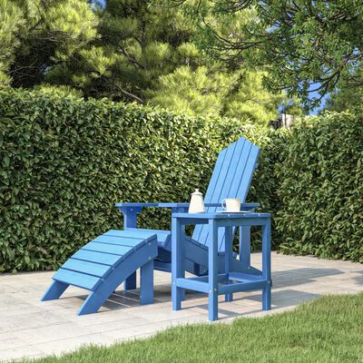 vidaXL vízkék HDPE kerti Adirondack asztal 38 x 38 x 46 cm