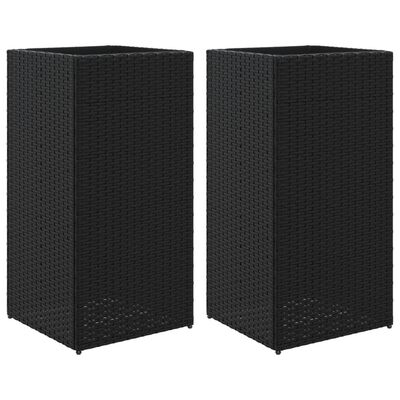 vidaXL 2 db fekete polyrattan kerti ültetőláda 40x40x80 cm