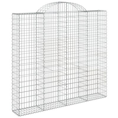 vidaXL 14 db íves horganyzott vas gabion kosár 200x30x180/200 cm