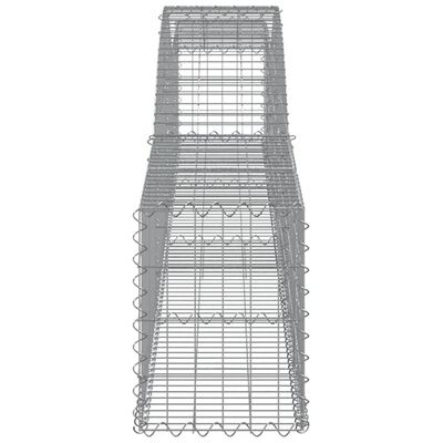 vidaXL 2 db íves horganyzott vas gabion kosár 400x30x40/60 cm