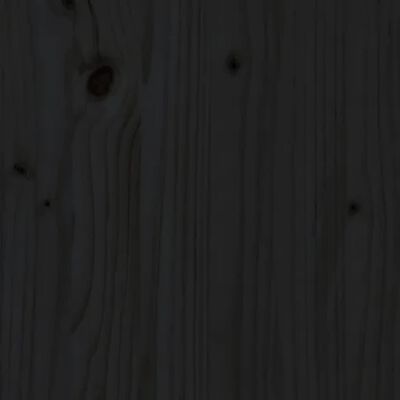 vidaXL fekete tömör fa ágykeret fejtámlával 100 x 200 cm