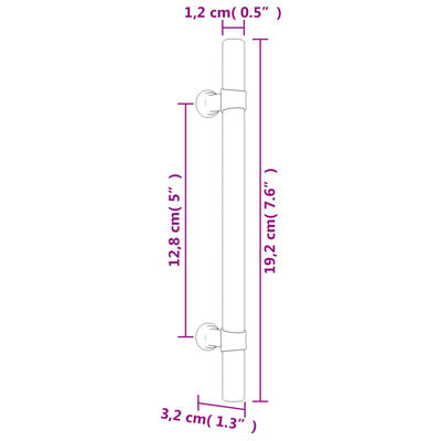 vidaXL 10 db bronz rozsdamentes acél szekrényfogantyú 128 mm