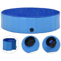 vidaXL összehajtható kék PVC kutyamedence 120 x 30 cm