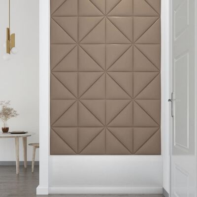 vidaXL 12 db kávészínű műbőr fali panel 30 x 30 cm 0,54 m²