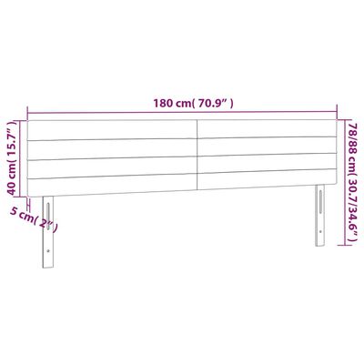 vidaXL 2 db sötétszürke bársony fejtámla 90x5x78/88 cm