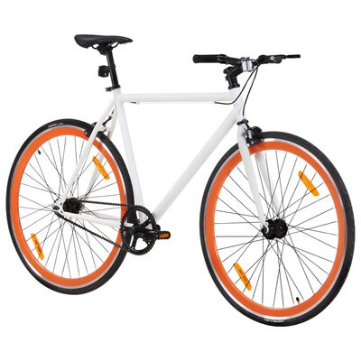 vidaXL fehér és narancssárga örökhajtós kerékpár 700c 59 cm
