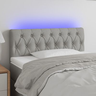 vidaXL világosszürke szövet LED-es fejtámla 90 x 7 x 78/88 cm