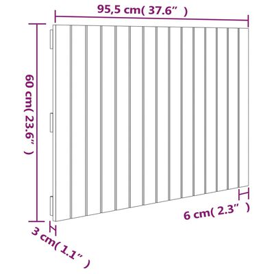 vidaXL tömör fenyőfa fali fejtámla 95,5 x 3 x 60 cm