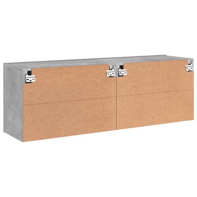 vidaXL 2 db betonszürke falra szerelhető TV-szekrény 60 x 30 x 41 cm