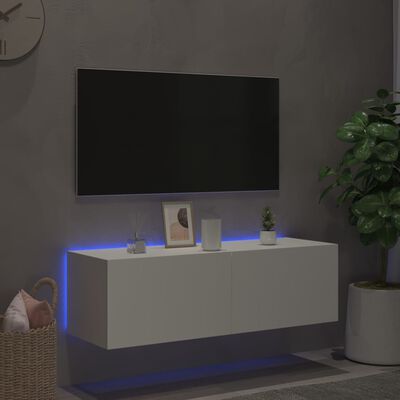 vidaXL fehér fali TV-szekrény LED-világítással 100 x 35 x 31 cm