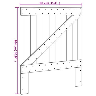 vidaXL tömör fenyőfa fejtámla 90 x 104 cm