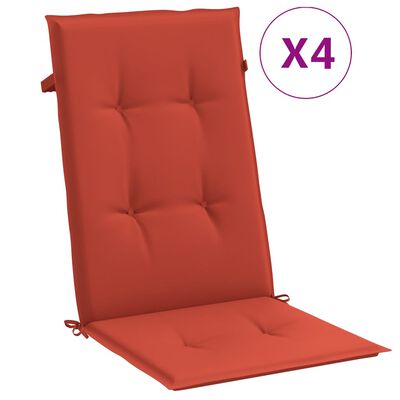 vidaXL 4 db melange piros szövet magas háttámlájú székpárna 120x50x4cm