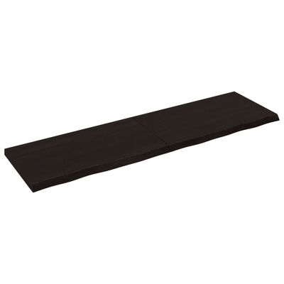 vidaXL sötétbarna kezelt tömör tölgyfa asztallap 220x60x(2-6) cm