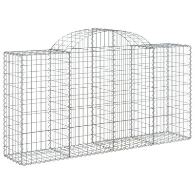 vidaXL 6 db íves horganyzott vas gabion kosár 200 x 50 x 100/120 cm