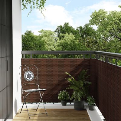 vidaXL barna és fekete polyrattan erkélyparaván 400x90 cm